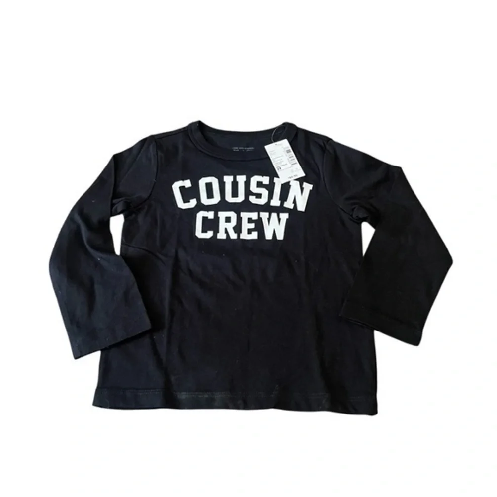 NWT The Children's Place Toddler Size 4T Black Cousins Crew Long Sleeve T-Shirt